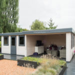 Lugarde Summerhouse PR12 is a modern summerhouse with a lockable area suitable for storage and a spacious patio with one fully open wall that provides a fantastic view of your garden. The flat roofed overhang protects you from rain.