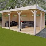 Lugarde low roof ≤ 250 high gazebo VSV02 with a flat roof.