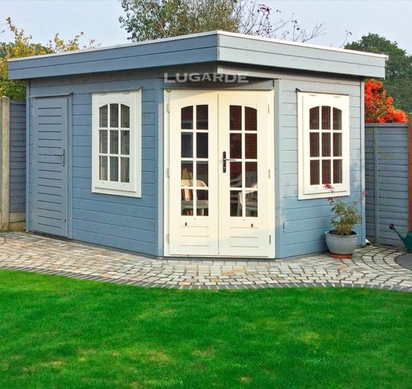 Lugarde pentagonal summerhouse P5D9 with a flat roof from Prima system range.